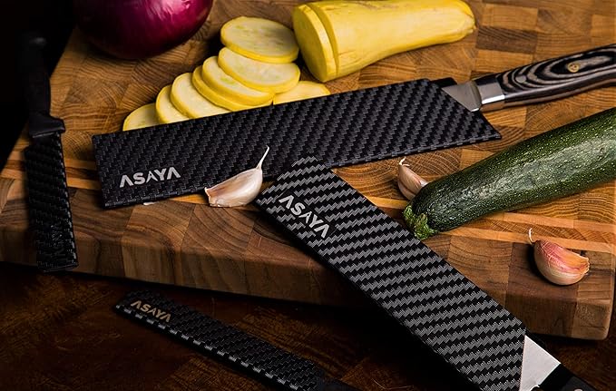 Asaya Professional Knife Edge Guards -Universal Blade Covers - Extra Strength, ABS Plastic and BPA-Free Felt Lining, non-Toxic and Food Safe - Knives Not Included (11Pcs)