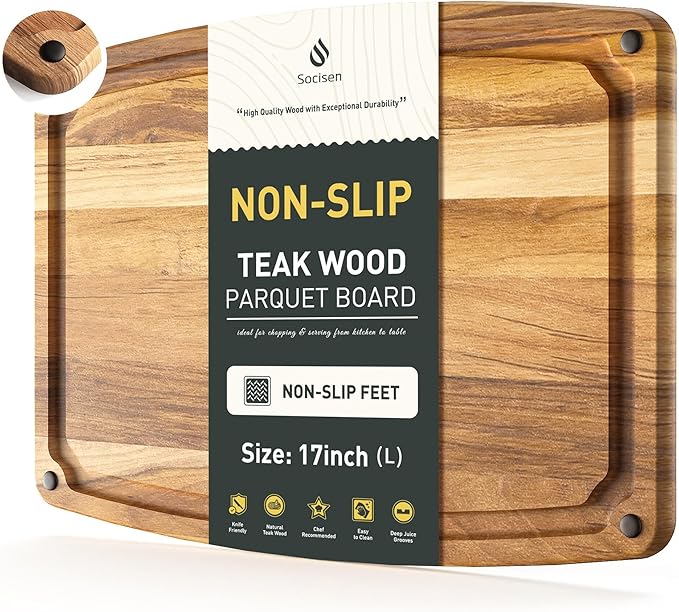 Cutting Board Wood Chopping Board Double Sided Charcuterie Boards Serving Board Kitchen Essential House Warming Hostess Host Gift Serving Tray for Christmas Wedding Birthday Anniversary Beige