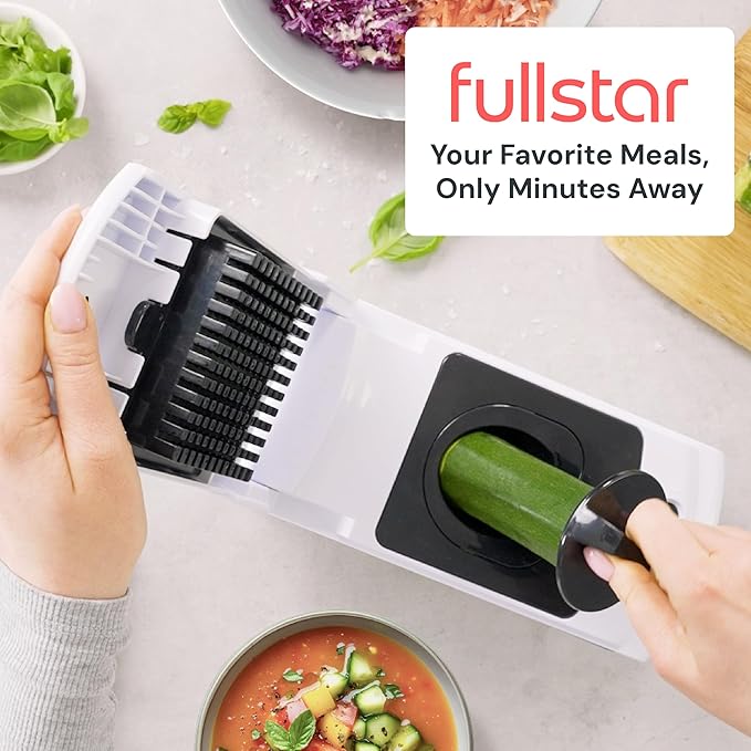 Fullstar The Original Pro Chopper - Vegetable Chopper and Spiralizer, Food Chopper with Container, Fruit Slicer, Kitchen Gadgets & Accessories, Home Essentials (4 in 1, Clear)