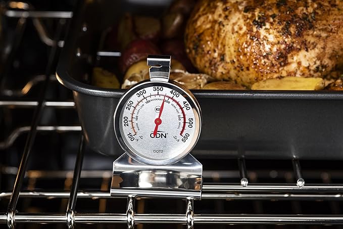 CDN Oven Thermometer ProAccurate®, Easy-to-Read 2"" Dial, Stainless Steel Housing, Temperature Zones, Stand or Hang, Monitor Oven Temperatures, NSF Certified - DOT2