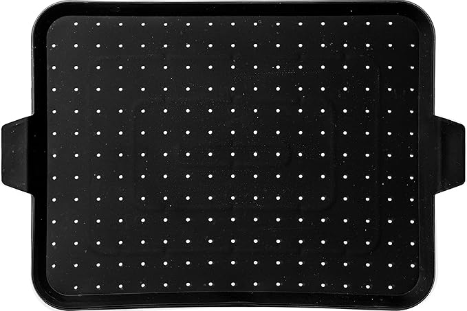 Baking & Frying Pan Splatter Screen Beckon Ware | USA Brand | 17.5 x 12 Inch Black, Multi-Use Silicone Baking Rack for Oven, and Stove – Grease Splash Guard, Baking Supplies, Pastry Sheet