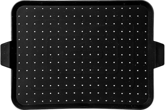Baking & Frying Pan Splatter Screen Beckon Ware | USA Brand | 17.5 x 12 Inch Black, Multi-Use Silicone Baking Rack for Oven, and Stove – Grease Splash Guard, Baking Supplies, Pastry Sheet