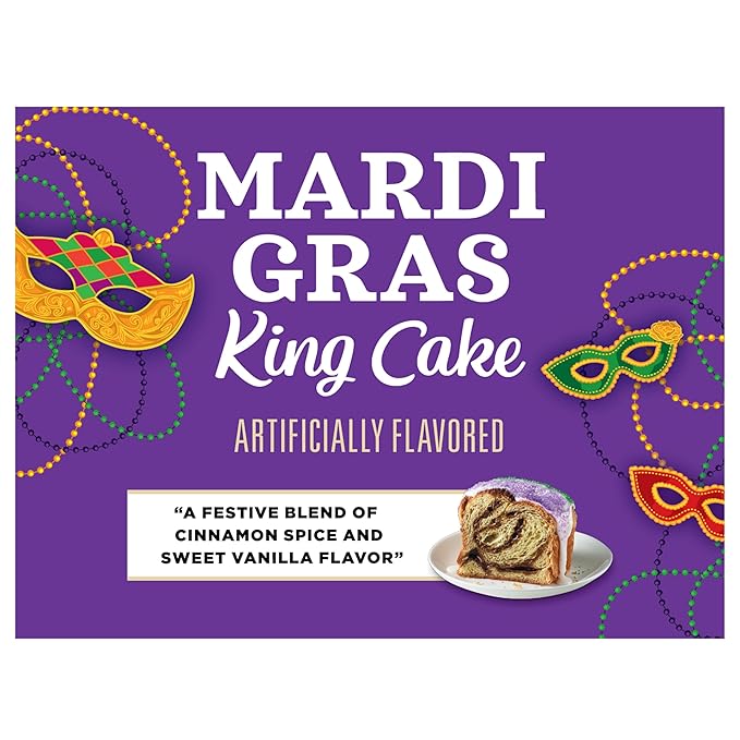 Community Coffee Mardi Gras King Cake Flavored 24 Count Coffee Pods, Medium Roast, Compatible with Keurig 2.0 K-Cup Brewers, 24 Count (Pack of 1)