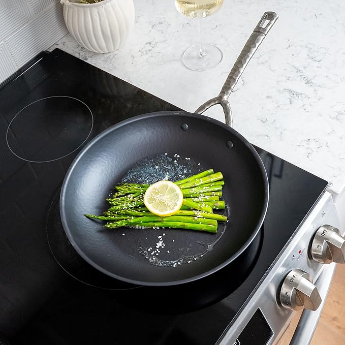 Alva 11” Carbon Steel Frying Pan – Naturally Nonstick, Made without PTFE, PFOA, & PFAS, Oven & Induction Safe, Chef-Grade Heat Control, Built to Last a Lifetime
