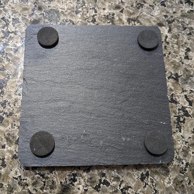 Power & Protection: V-Twin Engine Coasters for Your Ride - Square Slate - Set of 8