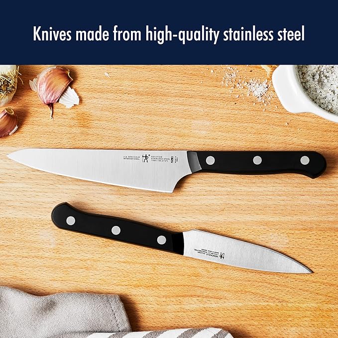 HENCKELS Solution Razor-Sharp 20-pc Knife Set, Chef Knife, Bread Knife, Steak Knife, German Engineered Informed by 100+ Years of Mastery