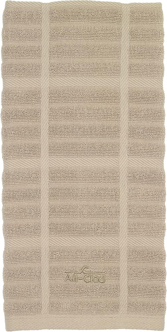 All-Clad Solid Kitchen Towel: Highly Absorbent, Super Soft Long Lasting - 100% Cotton, 17"x30" Tea Towel for Cleaning & Drying Dishes, Pans, Glassware, or Countertops, (1-Pack), Cappuccino