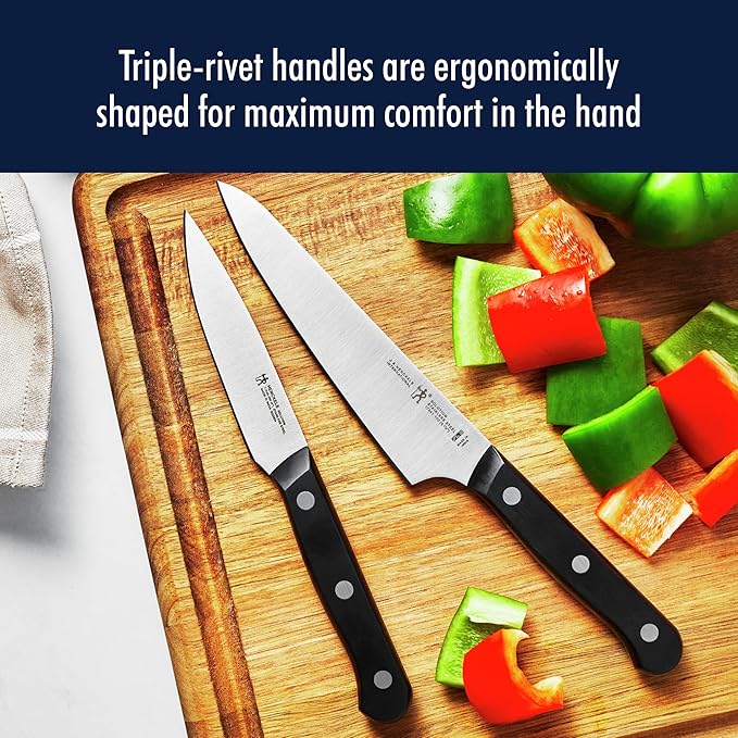 HENCKELS Solution Razor-Sharp 20-pc Knife Set, Chef Knife, Bread Knife, Steak Knife, German Engineered Informed by 100+ Years of Mastery