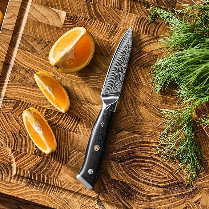 KYOKU Paring Knife - 3.5" - Shogun Series - Japanese VG10 Steel Core Damascus Blade - with Sheath & Case