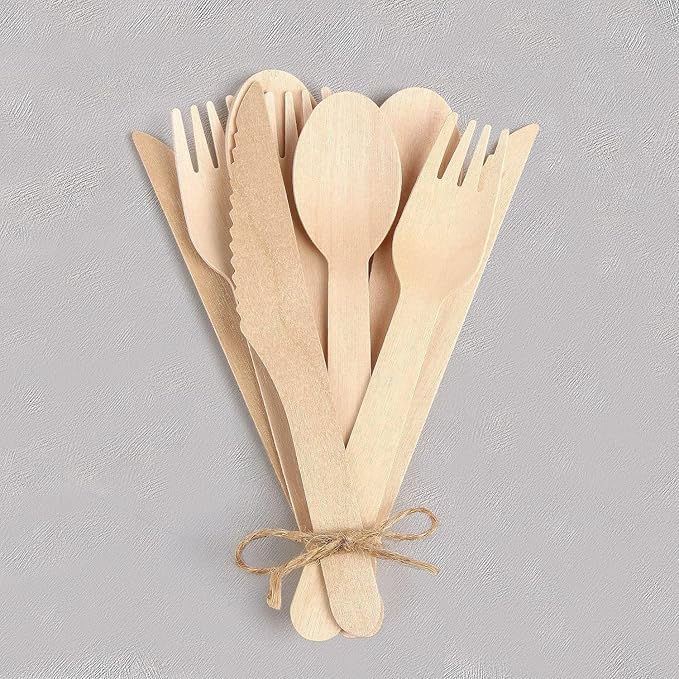 500 Wooden Spoons, Disposable Wooden Cutlery Set - Alternative to Plastic, Eco Friendly, Biodegradable, Compostable Cutlery Set - 500 Wooden Spoons Disposable Utensils Set