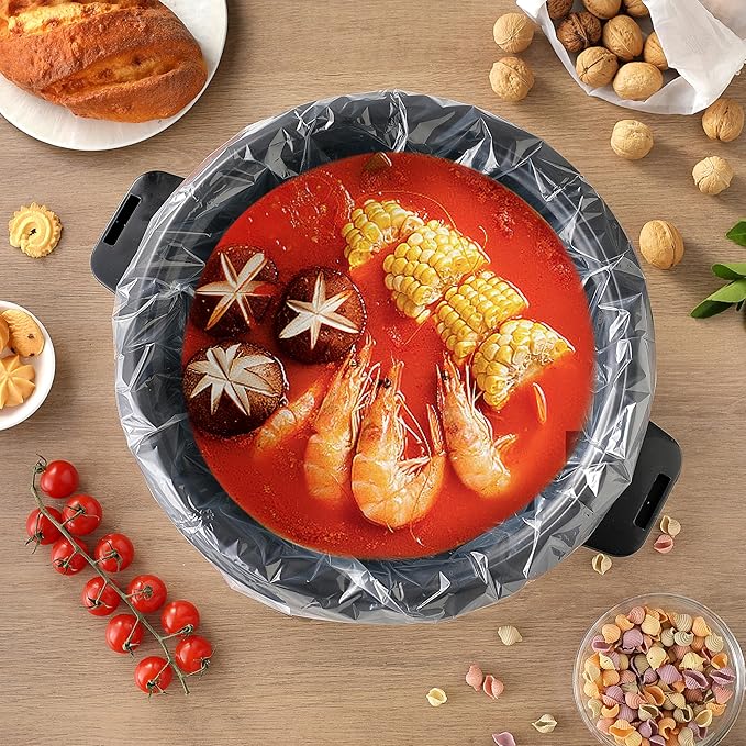 20 Pack Slow Cooker Liners, (Fits 3-8 Quarts) Disposable Oval Slow Cooker Bags for Crock Pot, BPA-Free and Easy to Clean, 13"x 21"