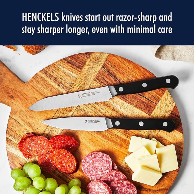 HENCKELS Solution Razor-Sharp 20-pc Knife Set, Chef Knife, Bread Knife, Steak Knife, German Engineered Informed by 100+ Years of Mastery