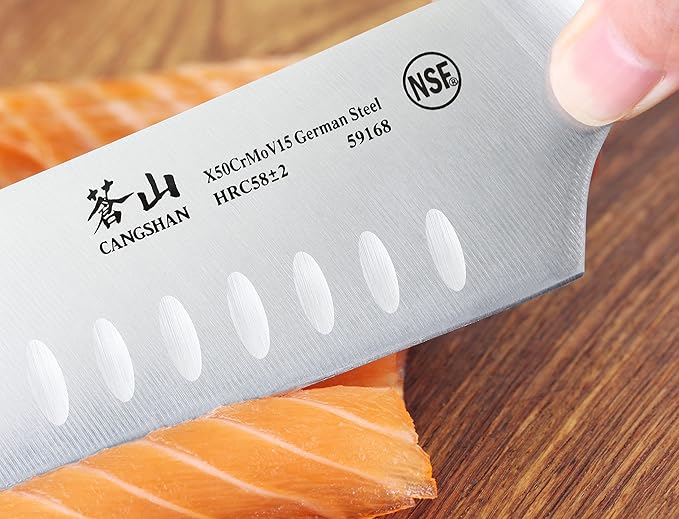 Cangshan D Series 59168 German Steel Forged Santoku Knife, 7-Inch