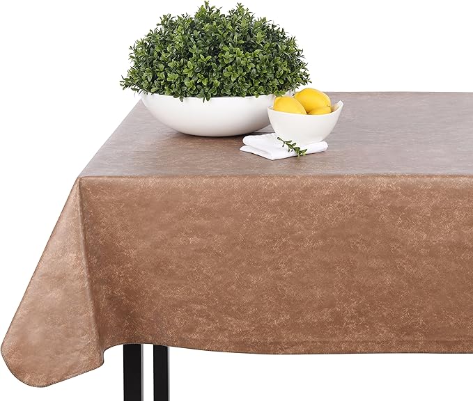 Yourtablecloth Heavy Duty Vinyl Rectangle or Square Tablecloth – 6 Gauge Heavy Duty Tablecloth – Flannel Backed – Wipeable Tablecloth with Vivid Colors & Many Sizes 52 x 108 Hunter Green