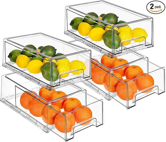Sorbus Medium Clear Storage Drawers (4 Pack)