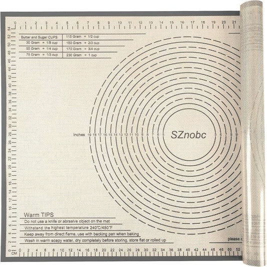 Extra Large Silicone Pastry Mat 36x24 Inch - Nonstick Baking Mats with Measurements, Great for Dough Rolling, Pastry, Pie Crust, Fondant, Cookies, Bread, Pasta, Pizza, Counter Mat
