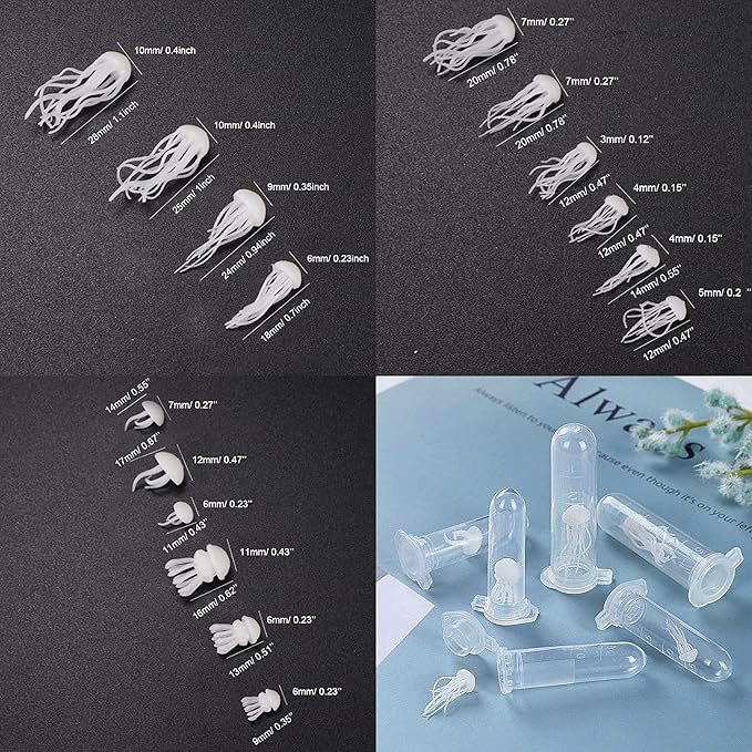 Woohome 20 PCS 3D Mini Jellyfish Mini Whale Resin Mould Filler Resin Casting Moulds Fillers, 3D Resin Filler Art Craft Supplies Epoxy Moulds for Jewelry Making Supplies, Art Resin Crafts DIY