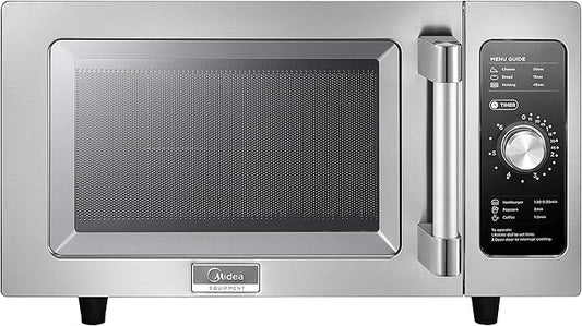 Midea Equipment 1025F0A Countertop Commercial Microwave Oven with Dial, 1000W, Stainless Steel.9 CuFt