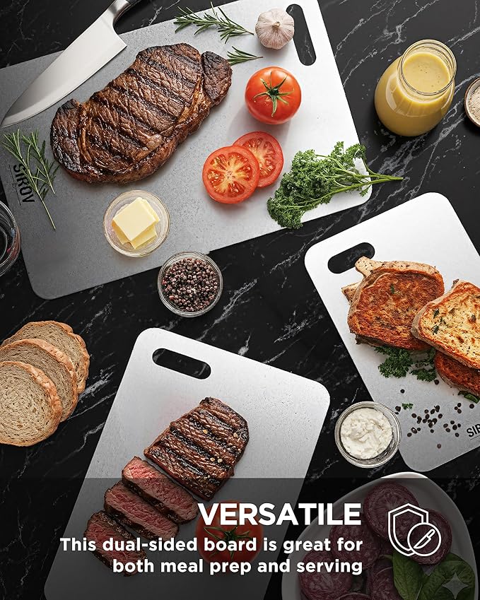 Katuchef Titanium Cutting Board for Kitchen, 100% Pure Titanium Cutting Board Food Grade,Non Toxic chopping board, Dishwasher safe, Easy to Clean Large Size, 16.1”x10”