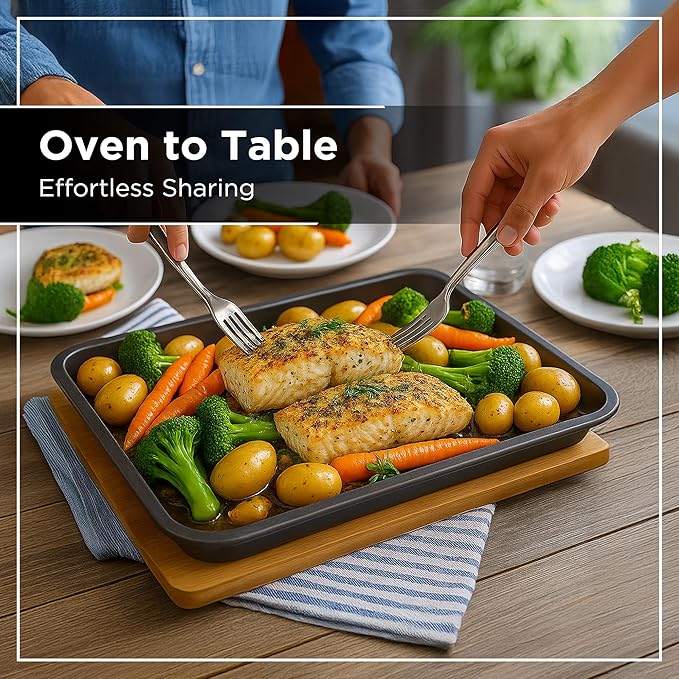 Wrenbury Quarter Sheet Pan - Carbon Steel DuraQuartz Non-Stick ¼ Baking Tray - Non Toxic Small Cookie Pan for Traybake - 13” x 11”