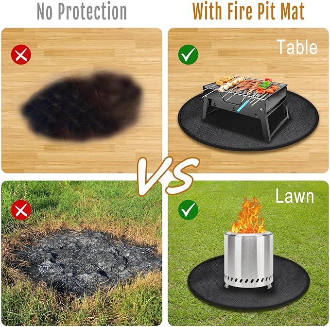 Solo Stove Tabletop Fire Pit Mat, Small Under Grill Pad to Protect Your Table, Fireproof Mat for Solo Stove Accessories, 4-Layer Fireproof, Heat Resistant, Easy to Clean, Reusable
