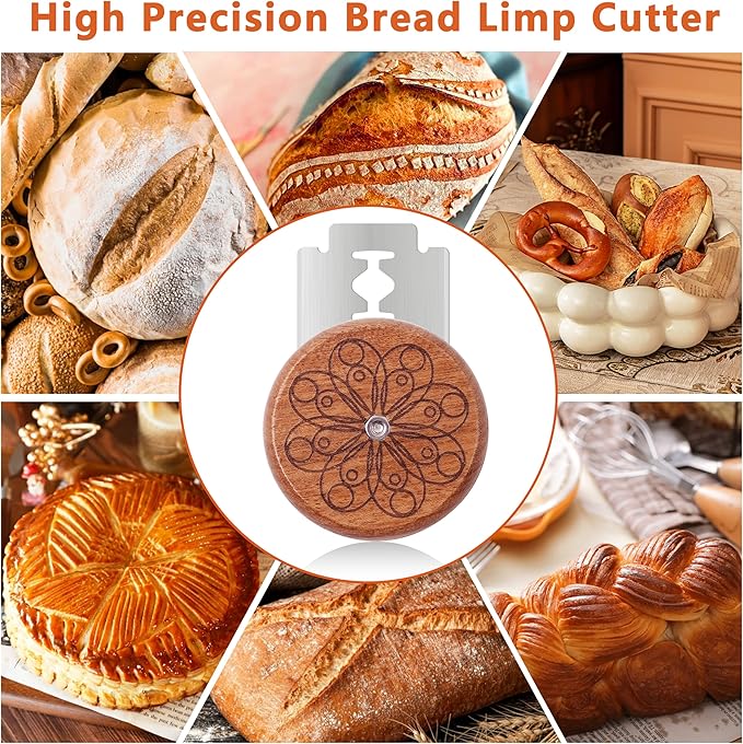 UFO Bread Lame Cutter for Homemade Sourdough,Bread Scorer Tool for Sourdough with 5 Blades and Storage Cover,Slashing Tool Bread Cutting Knife for Artisan Bread and Makers (Circle-teal)