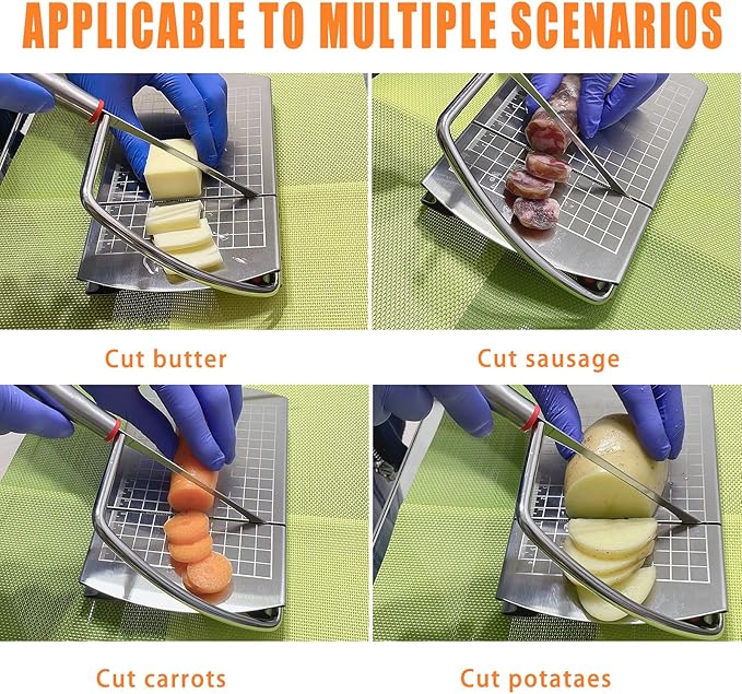 Cheese slicer, stainless steel multifunctional cheese slicer, suitable for cutting block cheese, butter, vegetables, sausages, bread