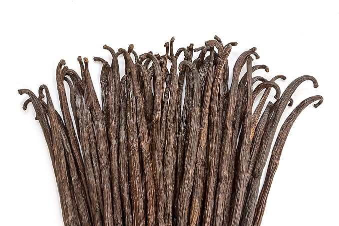 50 Vanilla Beans - Whole Extract Grade B Pods for Baking, Homemade Extract, Brewing, Coffee, Cooking - Tahitian