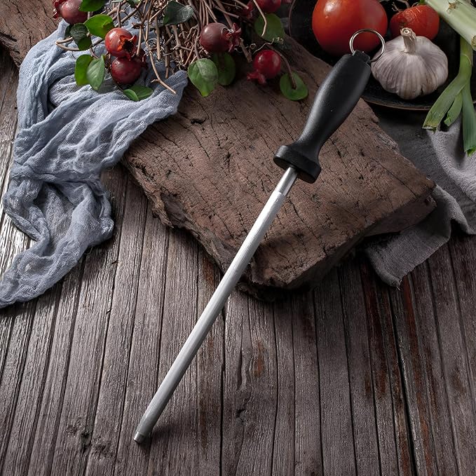 7-Inch Chef Knife Set – Razor-Sharp Stainless Steel Blade, Ergonomic Non-Slip Handle – Includes 7-Inch Knife Sharpener & Protective Cover – Professional Kitchen Cutting Tool