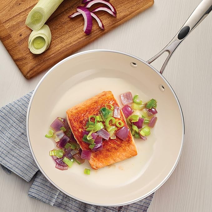 Tramontina Ceramica Deluxe 10-Inch Frying Pan, Ceramic Non Stick Skillet, Oven-Safe, Metallic Black