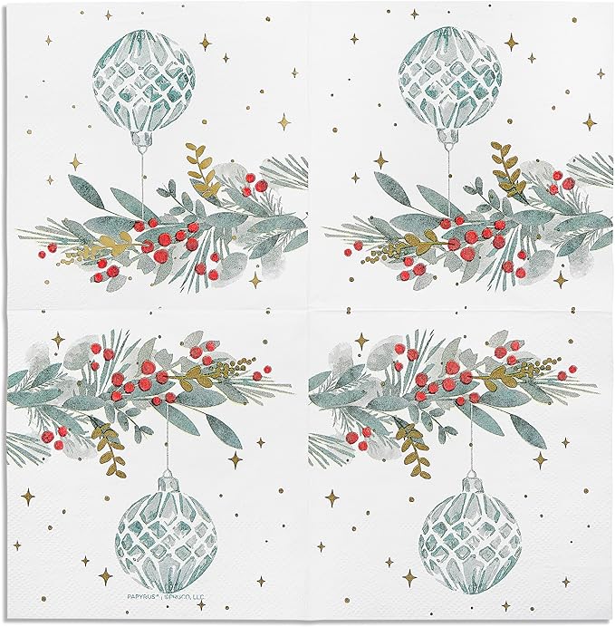 Papyrus Disposable Tabletop Dinnerware Set - Elegant and Sturdy Plates and Cutlery for Any Occasion, Holiday Foliage, Napkins