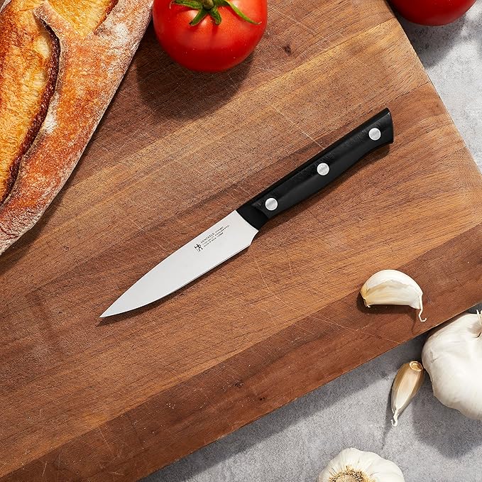 HENCKELS Dynamic Razor-Sharp 4-inch Paring Knife, German Engineered Informed by 100+ Years of Mastery, Black/Stainless Steel