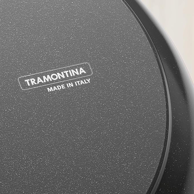 Tramontina Gourmet Ceramica Deluxe Sauce Pan with Lid, Non Stick Ceramic Interior, 1.5-Quart, Metallic Black, Made in Italy
