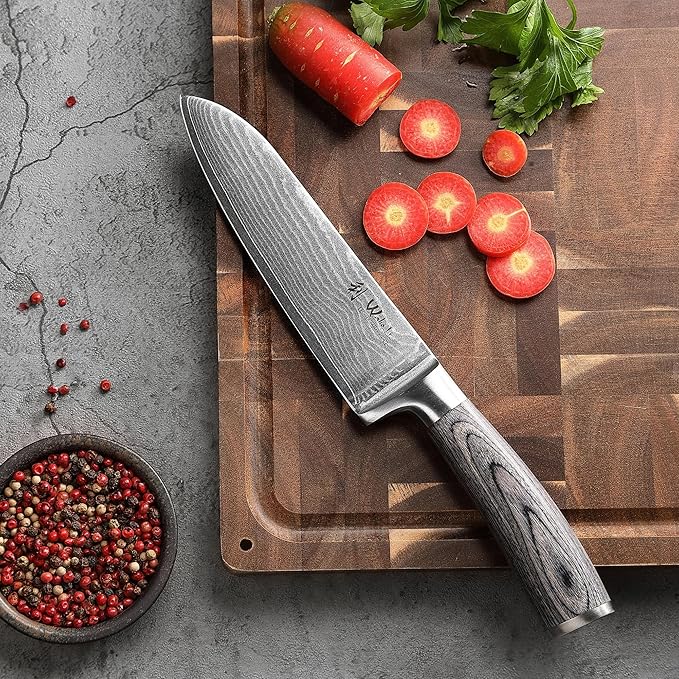 Wakoli EDIS 6-Piece Damascus Chef Knives | Japanese Style Professional Kitchen Knife Set with VG10 Core & Ergonomic Pakkawood Handles in Gift Box